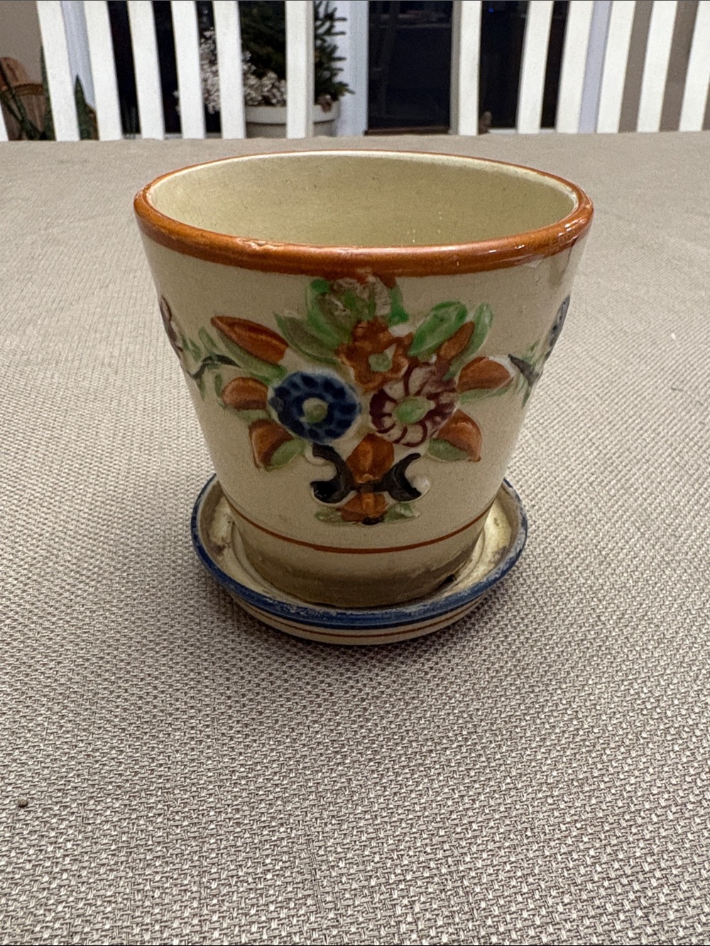 Handpainted flowerpot from Japan